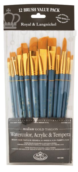 12-Piece Gold Taklon Brush Set 2