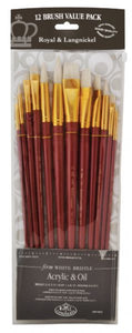 12-Piece White Bristle Long Brush Set 1