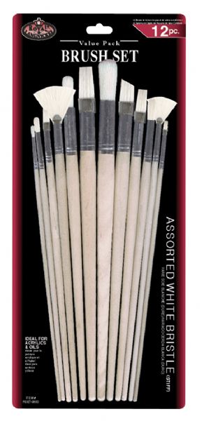 White Bristle Combo Brush Set