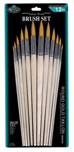 Gold Taklon Round Brush Set