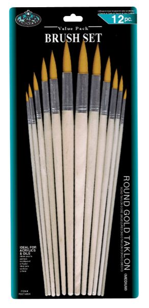 Gold Taklon Round Brush Set