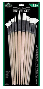 White Taklon Combo Brush Set