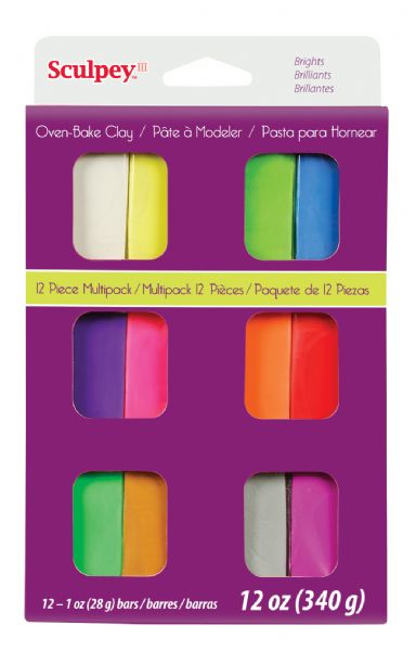 Polymer Clay 12-Color Bright Set