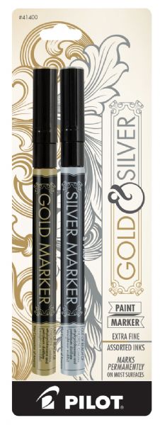 Metallic Paint Marker Extra Fine Gold/Silver 2-Pack