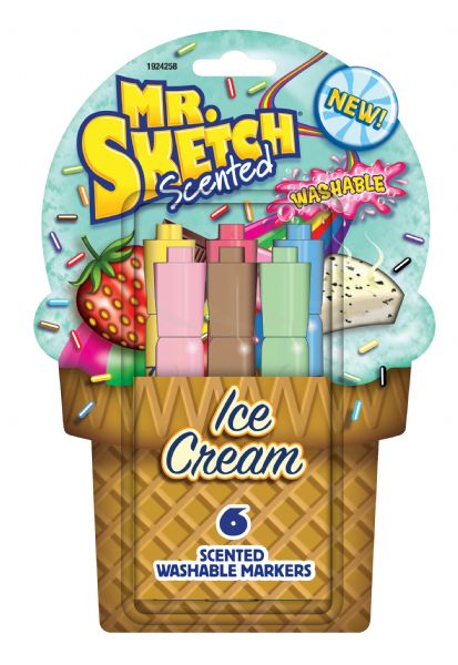 6-Color Scented Washable Marker Ice Cream