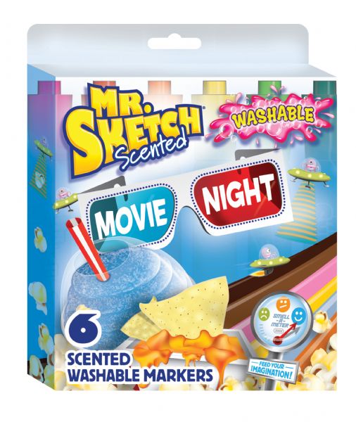 6-Color Scented Washable Marker Movie Night