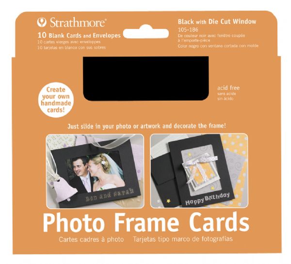 Photo Frame Cards 10-Pack Black