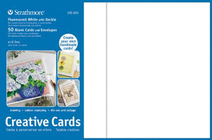 5 x 6.875 Fluorescent White/Deckle Creative Cards 50-Pack