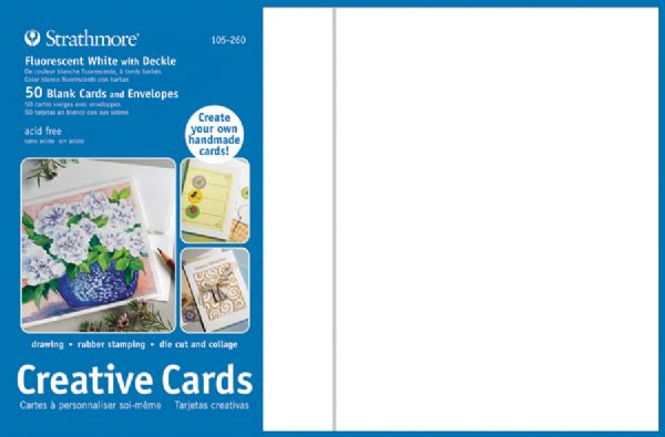5 x 6.875 Fluorescent White/Deckle Creative Cards 50-Pack