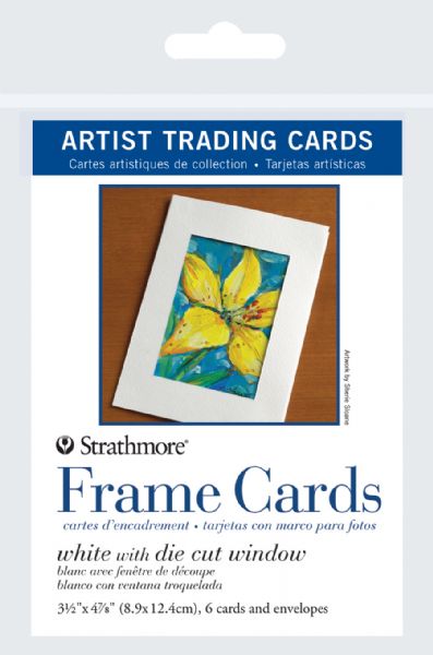 3.5" x 4.875" White Die Cut Window Artist Trading Card Frame Cards