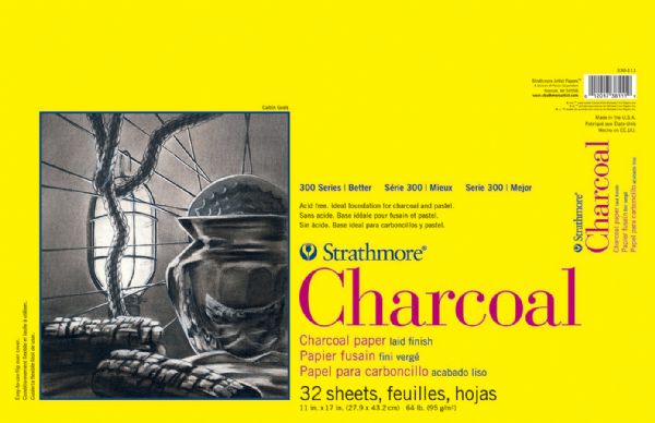 11" x 17" White Glue Bound Charcoal Pad