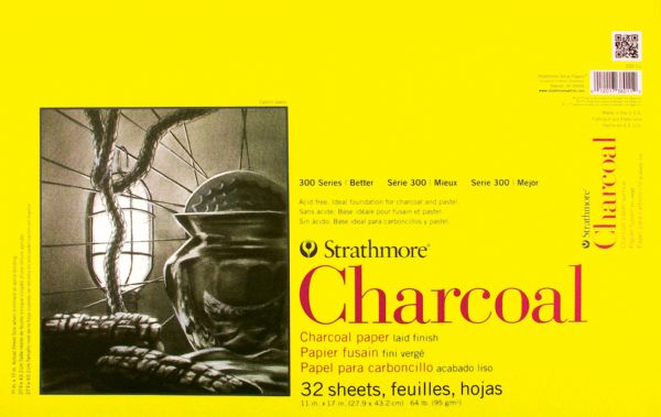 11" x 17" White Wire Bound Charcoal Pad