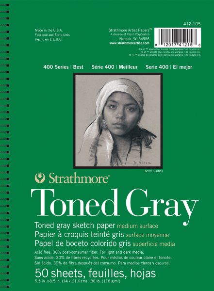 5 1/2" x 8 1/2" Toned Gray Wire Bound Sketch Pad