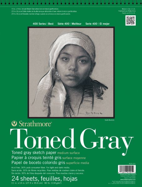 11" x 14" Toned Gray Wire Bound Sketch Pad