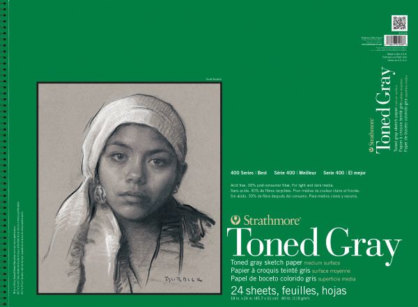 18" x 24" Toned Gray Wire Bound Sketch Pad