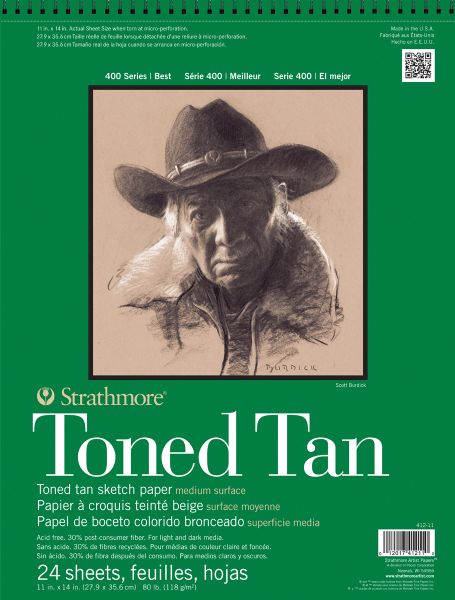 11" x 14" Toned Tan Wire Bound Sketch Pad