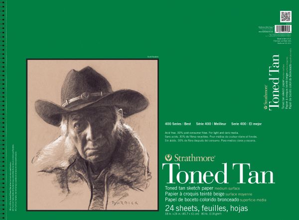 18" x 24" Toned Tan Wire Bound Sketch Pad