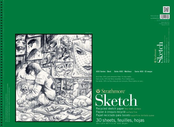 18" x 24" Wire Bound Recycled Sketch Pad