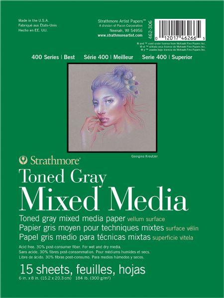 Gray Mixed Media Pad 6" x 8"