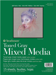 Gray Mixed Media Pad 9&quot; x 12&quot;