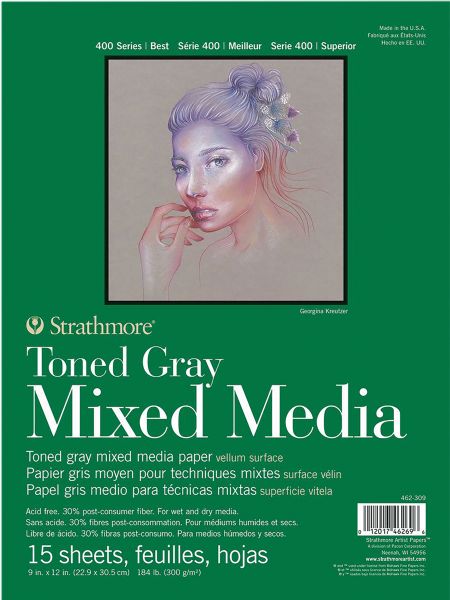 Gray Mixed Media Pad 9" x 12"