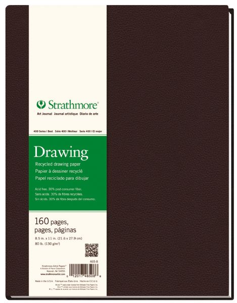 8 1/2" x 11" Sewn Bound Recycled Drawing Art Journal