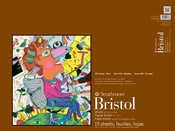 18" x 24" 2-Ply Vellum Tape Bound Bristol Pad