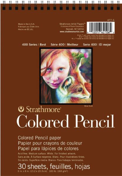 6" x 8" Wire Bound Colored Pencil Pad