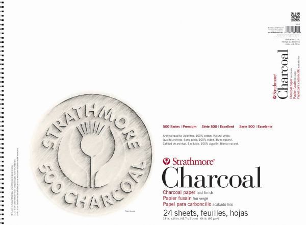 12" x 18" White Wire Bound Charcoal Pad