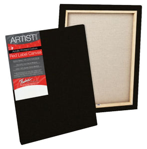 Red Label 11&quot; x 14&quot; Standard Stretched Black Canvas